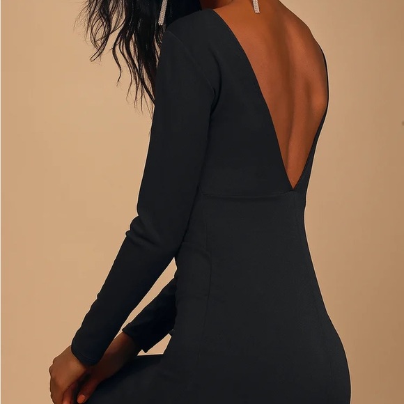 Lulu’s black formal long sleeve evening gown - Picture 2 of 4